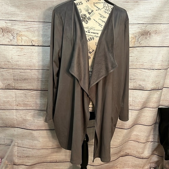 Gretchen Scott Designs Waterfall Cardigan Suede-look Open Front Size XL - Picture 2 of 9